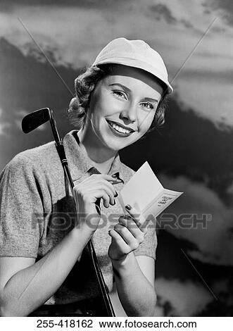 Smiling women with golf club View Large Photo Image Stock Image - Smiling women with golf club. Fotosearch