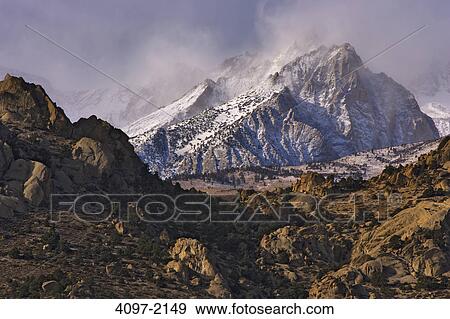 Snow covered mountains, Californian Sierra Nevada, California, USA View Large Photo Image Stock Photo - Snow covered mountains, Californian Sierra Nevada, California, USA. Fotosearch