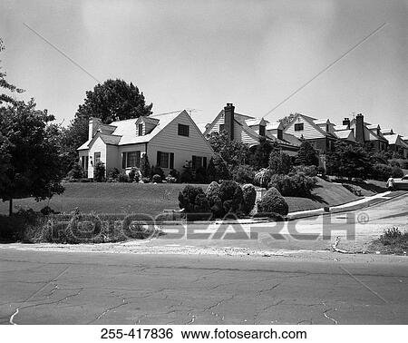 Stock Photograph - Suburbian houses. Fotosearch