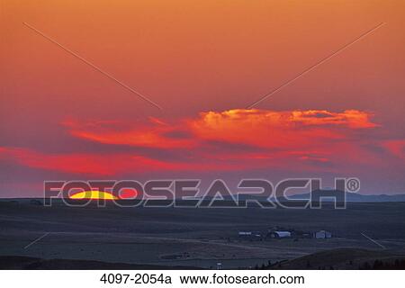 Sunrise over a landscape, Alberta, Canada View Large Photo Image Stock Image - Sunrise over a landscape, Alberta, Canada. Fotosearch