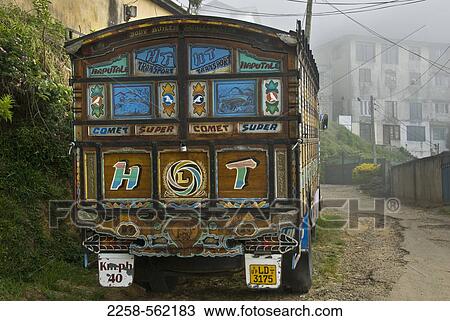 Truck in a street, Sri Lanka View Large Photo Image Stock Image - Truck in a street, Sri Lanka. Fotosearch