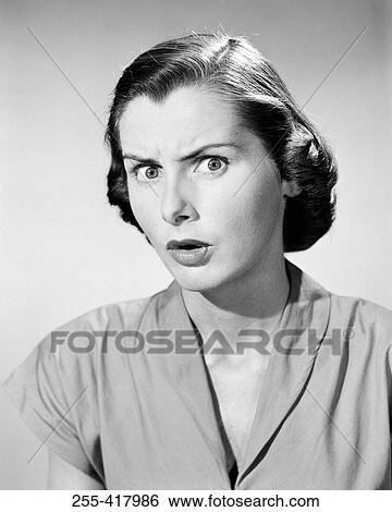 Stock Photograph - Upset young woman, portrait. Fotosearch