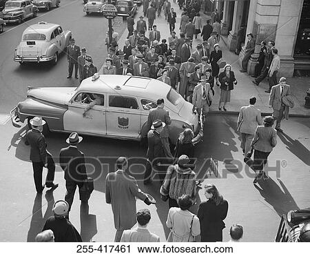 USA, New York City, high angle view of pedestrians crossing street View Large Photo Image Stock Image - USA, New York City, high angle view of pedestrians crossing street. Fotosearch