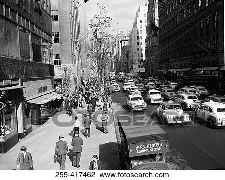 Stock Image - USA, New York City, street scene. Fotosearch