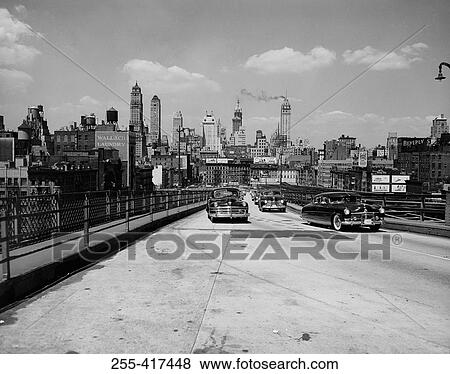 USA, New York City, traffic with skyline View Large Photo Image Stock Photo - USA, New York City, traffic with skyline. Fotosearch