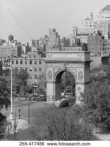 USA, New York City, Washington Square Arch View Large Photo Image Stock Photograph - USA, New York City, Washington Square Arch. Fotosearch