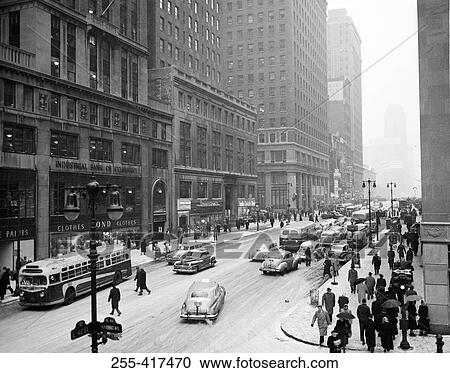 USA, New York City, winter street scene View Large Photo Image Stock Image - USA, New York City, winter street scene. Fotosearch