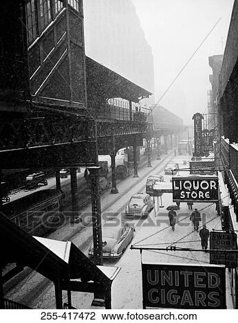 USA, New York City, winter street scene View Large Photo Image Stock Image - USA, New York City, winter street scene. Fotosearch
