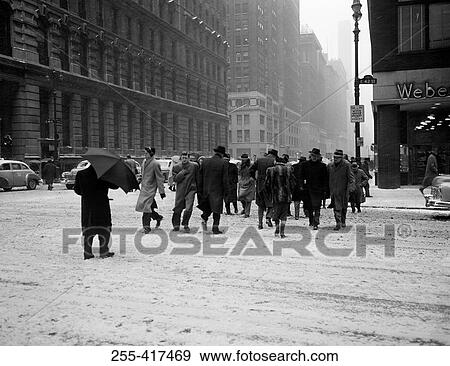 USA, New York City, winter street scene View Large Photo Image Stock Photo - USA, New York City, winter street scene. Fotosearch