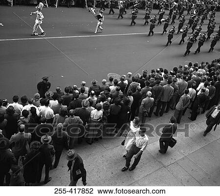 USA, New York State, New York city, Columbus Day parade, October 12, 1949, elevated view View Large Photo Image Stock Image - USA, New York State, New York city, Columbus Day parade, October 12, 1949, elevated view. Fotosearch