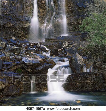 Waterfall, Tangle Falls, Jasper National Park, Alberta, Canada View Large Photo Image Stock Image - Waterfall, Tangle Falls, Jasper National Park, Alberta, Canada. Fotosearch