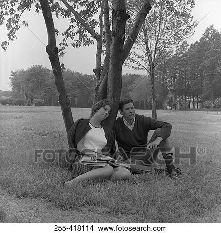Young couple sitting under tree View Large Photo Image Picture - Young couple sitting under tree. Fotosearch