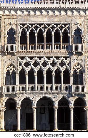 Italia Venecia Exterior Fachada De Ca D Oro Casa De Oro Finest Ejemplo De Veneciano Arquitectura Gotica Coleccion De Fotografia Ccc1806 Fotosearch