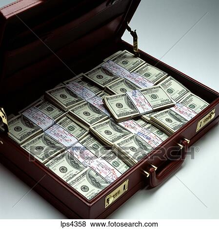 Pictures of BRIEFCASE WITH WADS OF 100 U.S. DOLLARS BILLS lps4358 ...