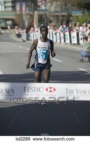 Vancouver Sun Fun Run 10km Finish Line Stock Photo Lst2289