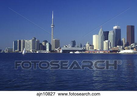 Canada Ontario Toronto Downtown Skyline Of Toronto From The