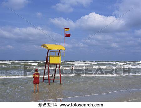 Romania Mamaia Mar Nero Spiaggia Salvavita Salvamar Salvataggio Immagine