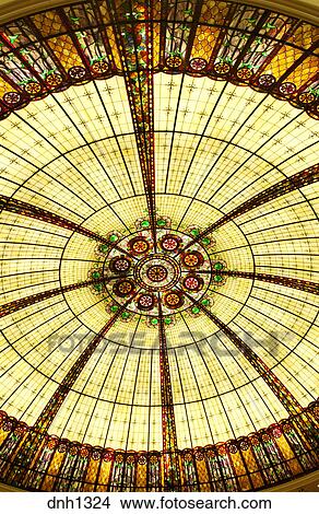 Glass Ceiling Detail Inside Paris Hotel And Casino Las Vegas Nevada Picture