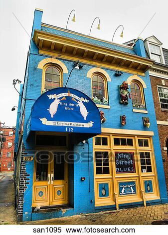 Stock Image Of View King Street Blues Restaurant In Old Town Stock Image View Of King Street Blues Restaurant In Old Town Alexandria Va