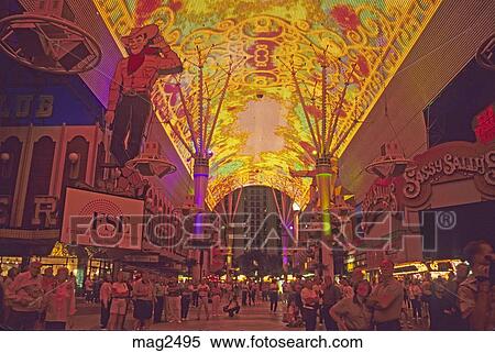 People Watching Ceiling Light Show Fremont Street Experience