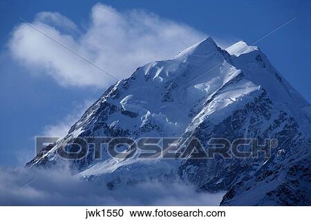 Glacier Clad Cuisinier Bâti Les Plus Haut Montagne Dans Nouvelle Zélande Ascensions 12 Pieds Dans Les Ciel Dans Les Alpes Sud Dans