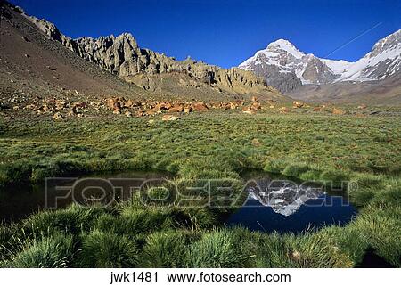 Les Glacier Clad 22 Sommet De Cerro Aconcagua Tours Au Dessus Les Supérieur Relenchos Vallée Dans Andes Montagnes De Argentina