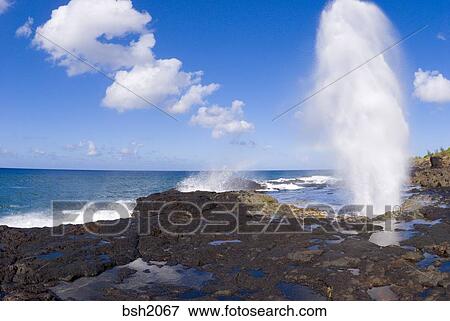 Spouting horn po ipu bereiche insel  von kauai 