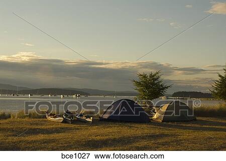 Camping On Sidney Island In Gulf Islands National Park British