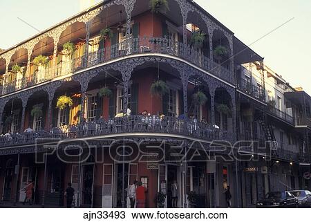 New Orleans La Louisiana French Quarter Royal Street Royal Cafe Stock Image Ajn Fotosearch