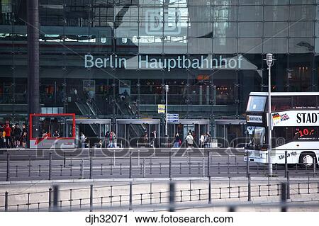 Germany Berlin Berlin Central Train Station Railway Station Hauptbahnhof South Side Entrance Bus Stock Image Djh371 Fotosearch