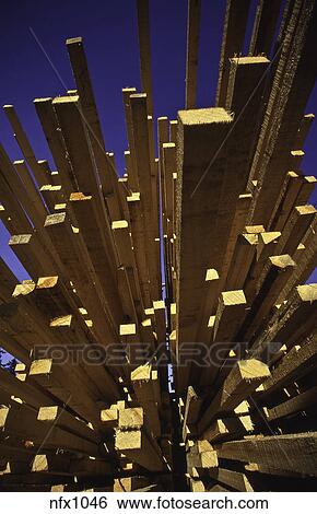 Sawmill Whonnock Bc Canada Planks Angle Stock Photograph Nfx1046