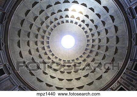 Interior Of The Pantheon S Dome Rome Italy Stock Image