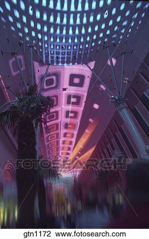 Overhead View Of Light Show At Fremont Street Experience In