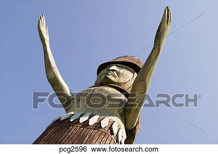 Welcome Totem Pole At Ambleside Beach, West Vancouver, British Columbia 