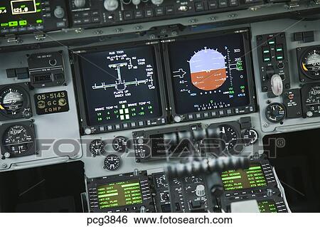 Cockpit Of A C 17 Globemaster Iii Stock Photograph Pcg3846