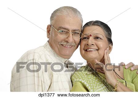old happy couple old wearing kurta stock photo  dpl1377