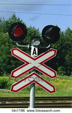 Railway Crossing Train Sign Trakai Lithuania Stock Photograph Htn1196 Fotosearch