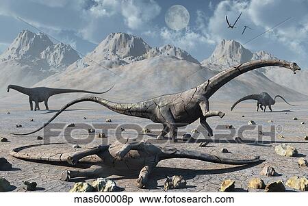 びっくり仰天させられた Diplodocus 恐竜 から ジュラ紀 Period イラスト Masp Fotosearch