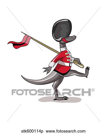 イラスト の A Raptor 服を着せられる ように A イギリス Guard イラスト Stkp Fotosearch