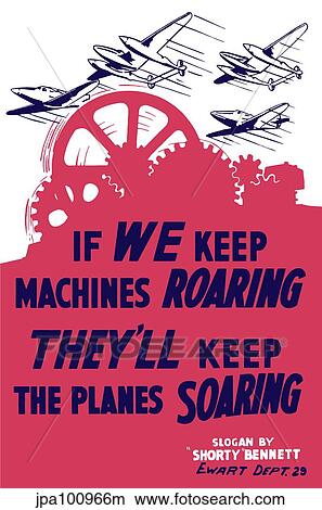 第二次世界大戦 ポスター の 工場 ギヤ 回転 ように 戦闘機 飛行機 完全に飛びなさい Sky イラスト Jpam Fotosearch