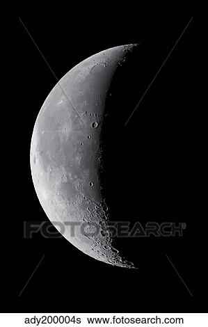 Stock Photograph - 24 day old waning moon.. Fotosearch