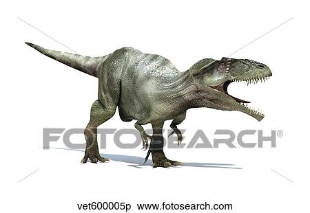 Stock Illustration - 3D rendering of a Giganotosaurus dinosaur.. Fotosearch
