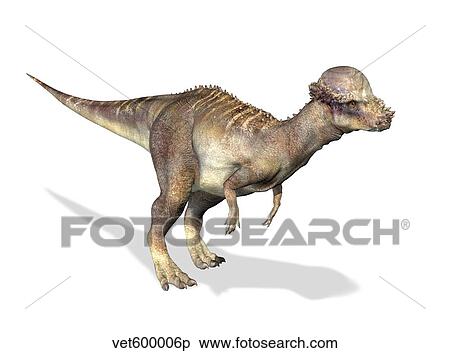 Stock Illustration - 3D rendering of a Pachycephalosaurus dinosaur.. Fotosearch