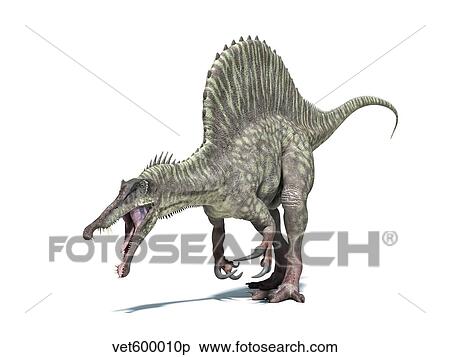 3D rendering of a Spinosaurus dinosaur. View Large Illustration Stock Illustration - 3D rendering of a Spinosaurus dinosaur.. Fotosearch