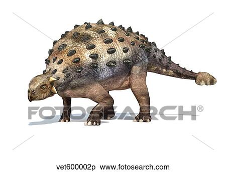 Stock Illustration - 3D rendering of an Ankylosaurus dinosaur.. Fotosearch