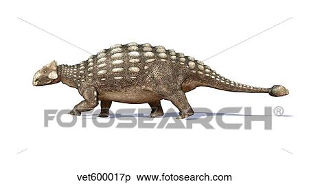 Stock Illustration - 3D rendering of an Ankylosaurus dinosaur.. Fotosearch