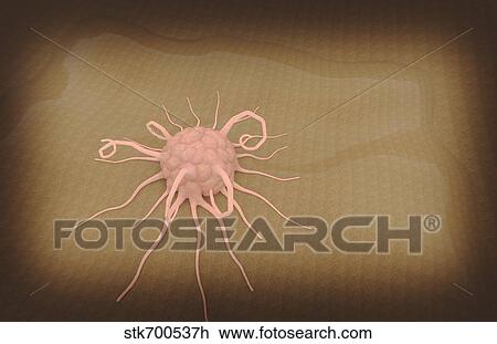 3D rendering of macrophage phagocytosis. View Large Illustration Drawing - 3D rendering of macrophage phagocytosis.. Fotosearch