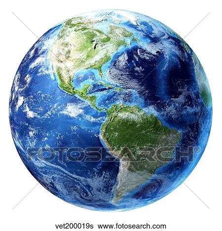 3D rendering of planet Earth, centered on North America and South America. View Large Illustration Stock Illustration - 3D rendering of planet Earth, centered on North America and South America.. Fotosearch