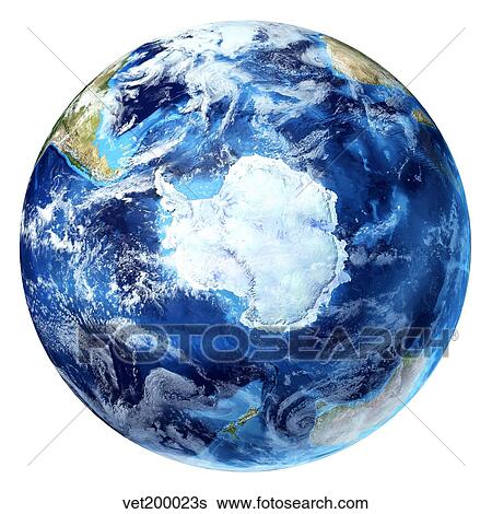 3D rendering of planet Earth, centered on the South Pole. View Large Illustration Stock Illustration - 3D rendering of planet Earth, centered on the South Pole.. Fotosearch