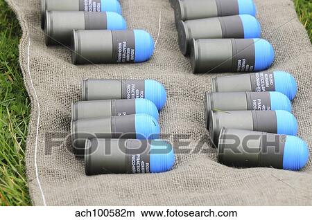 40mm practice grenade rounds for a grenade launcher. View Large Photo Image Picture - 40mm practice grenade rounds for a grenade launcher.. Fotosearch